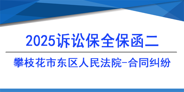 攀枝花市東區人民法院,訴訟保全,財產保全