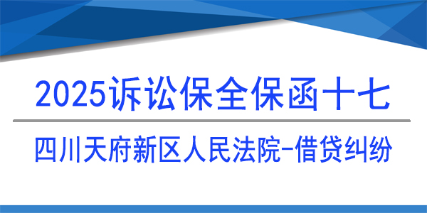 四川天府新區人民法院,訴訟保全,財產保全